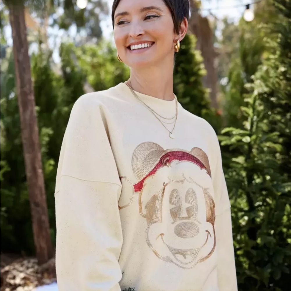 Disney Spirit Jersey Sweatshirt with Christmas Mickey Mouse Design